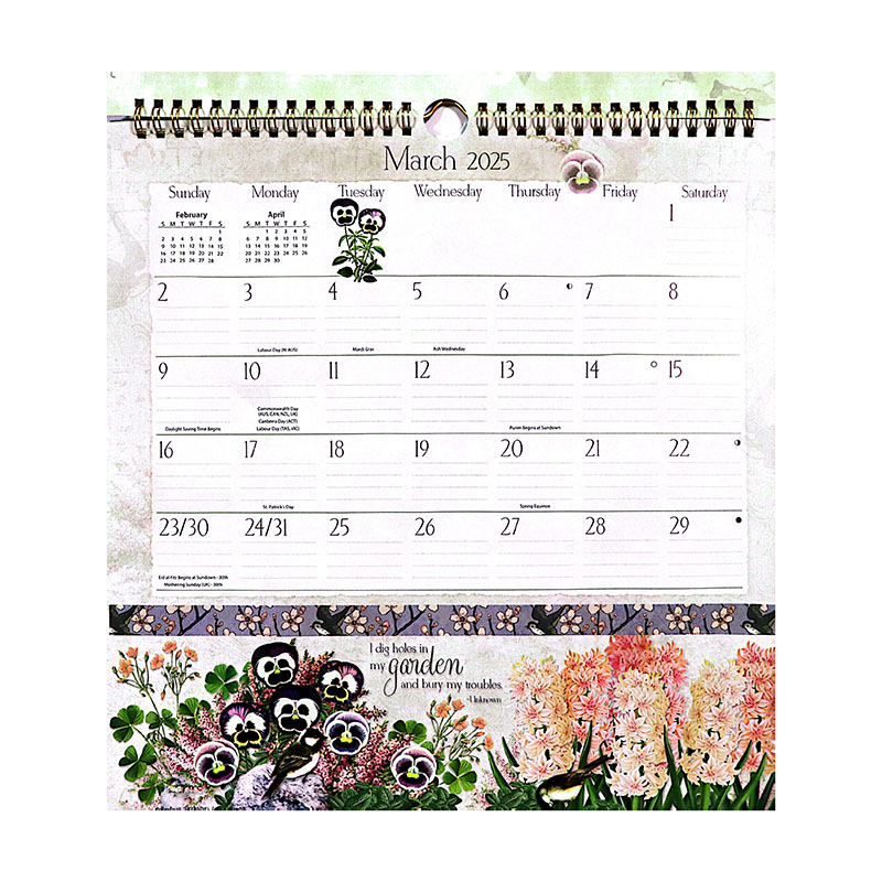 Wall calendar with pockets for each monthtcn