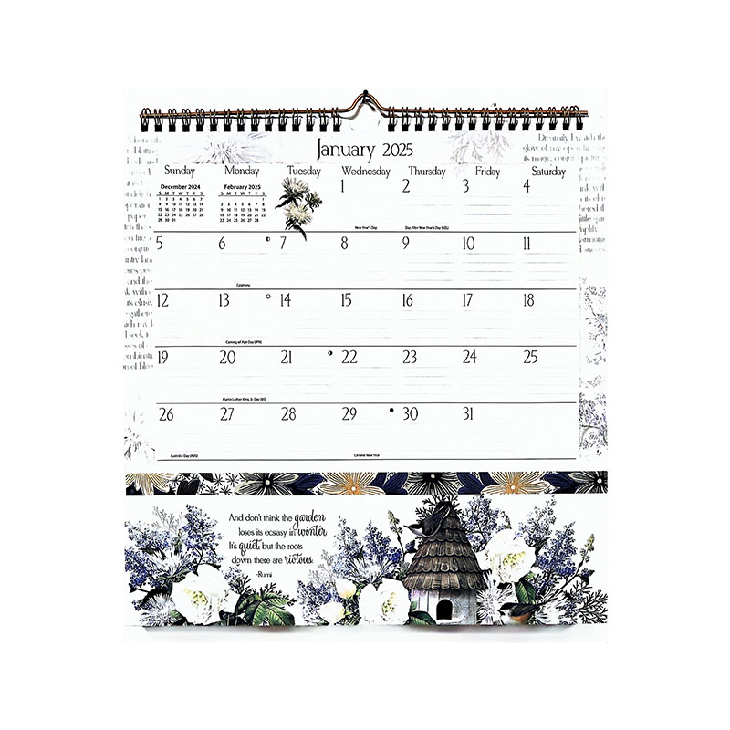 Wall calendar with pockets for each month3op